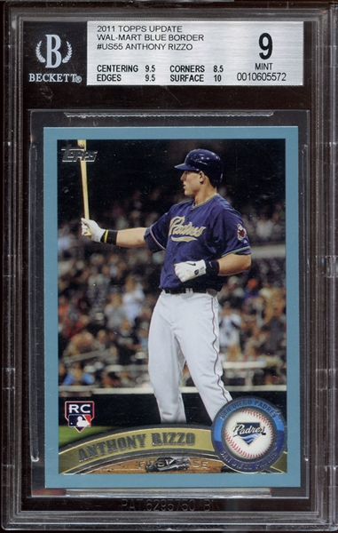 2011 Topps Update Wal-Mart Blue Border #US55 Anthony Rizzo BGS 9 MINT