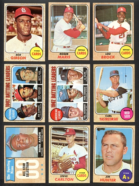 1968 Topps Baseball Group of (230) with Stars and HOFers