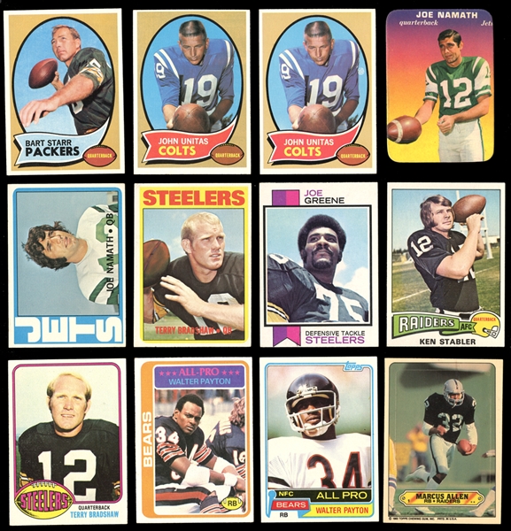 1970-1983 Mostly Topps Football Group of Over (180) Largely Stars and HOFers