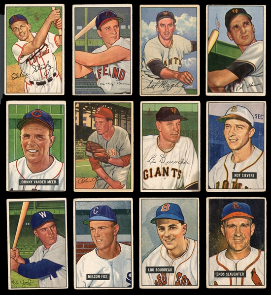 1951-1952 Bowman Baseball Group of (71) with Stars and HOFers