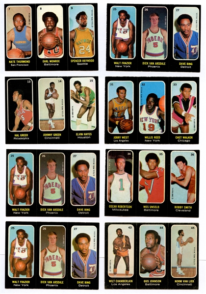1971-72 Topps Trios Basketball Stickers Group of (22) with Chamberlain