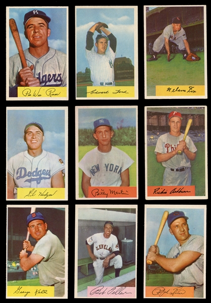1954 Bowman Baseball Group of Nearly (90) with Stars and HOFers