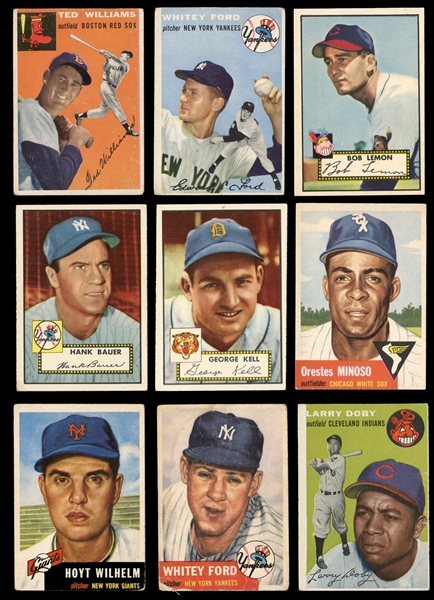 1952-1954 Topps Baseball Group of Nearly (200) with Stars and HOFers