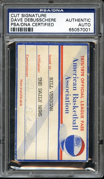 1975-76 ABA Official League Pass Signed By Dave DeBusschere PSA AUTHENTIC AUTO