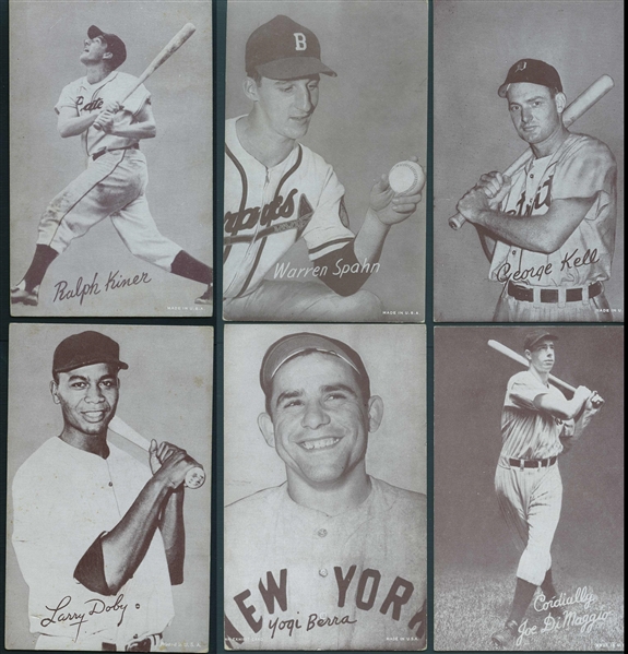 1939-66 Exhibits Group of 25 Baseball Cards with Stars and Hall of Famers