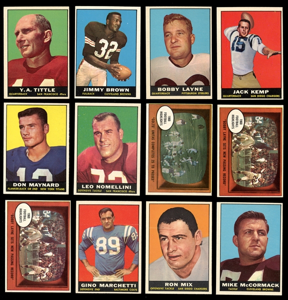 1961 Topps Football Group of (145) with Stars and HOFers