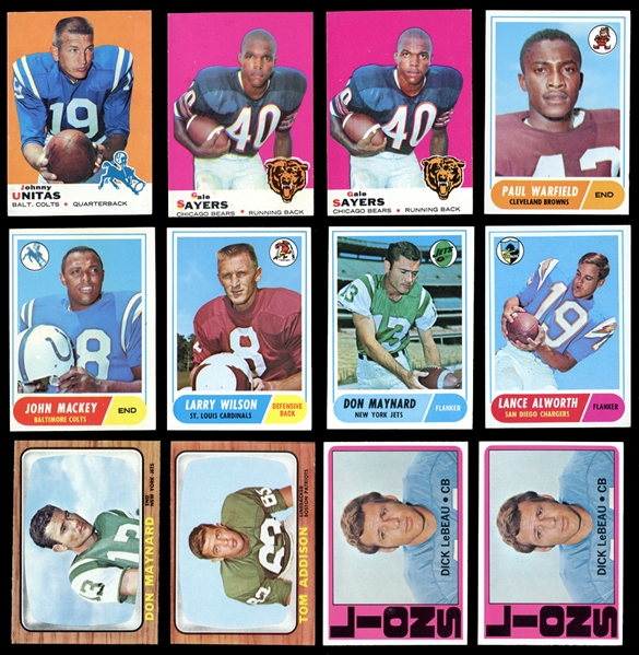 1966-1972 Topps Football Group of Over (135) with Stars and HOFers 