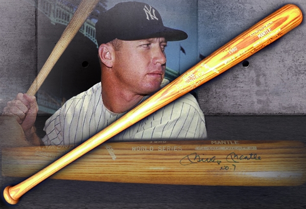 1960 Mickey Mantle World Series Game-Used and Signed Adirondack Bat MEARS A10 and PSA/DNA AUTHENTIC