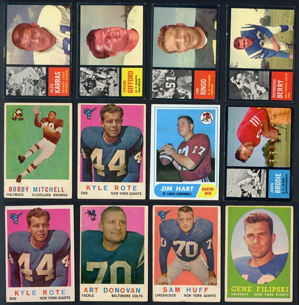 1955-1971 Football Shoebox Collection of (393) Cards with Stars and HOFers