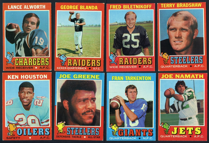 1971 Topps Football Near Complete Set (242/263) with Bradshaw