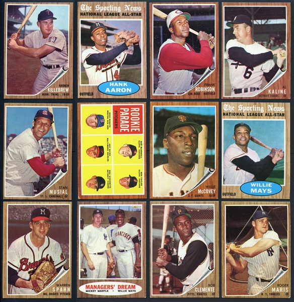 1962 Topps Partial Set (390/598) Plus Over 250 Extras