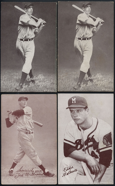 1939-46 Exhibits Salutation Group of Eight (8) Including DiMaggio (2) & Williams