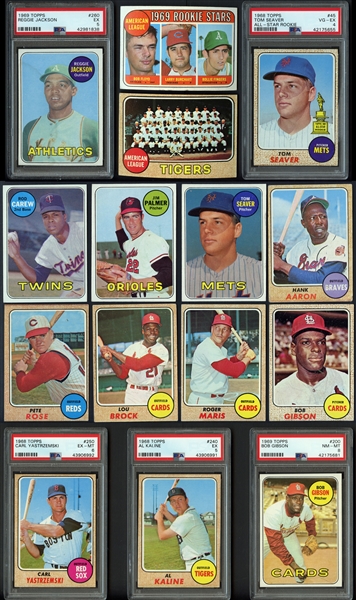 1968-69 Topps Baseball Group of Approximately (650) Cards with PSA Graded & Extras