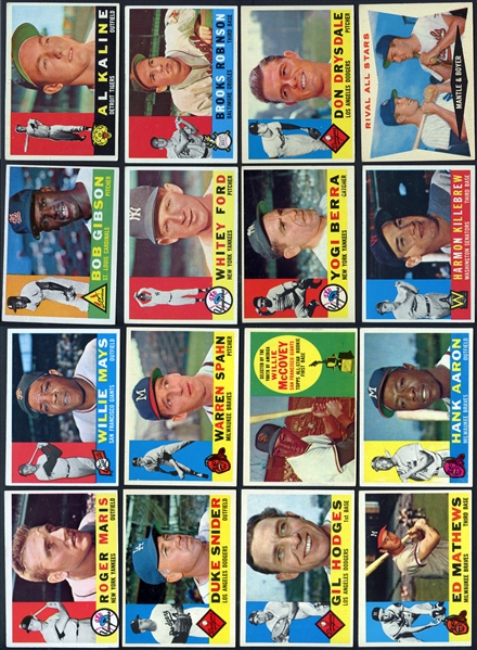 1960 Topps Star & HOF Group of (16) w/ Mays, McCovey & Aaron