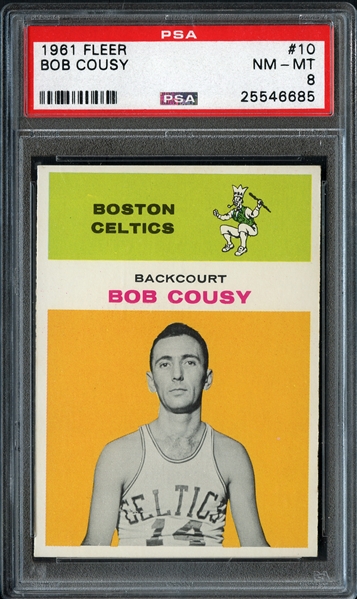 1961 Fleer #10 Bob Cousy PSA 8 NM/MT