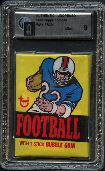 1976 Unopened Topps Football Wax Pack GAI 9 MINT