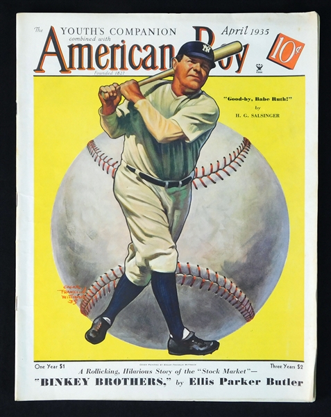 1935 American Boy Magazine Featuring a Stunning Image of Babe Ruth
