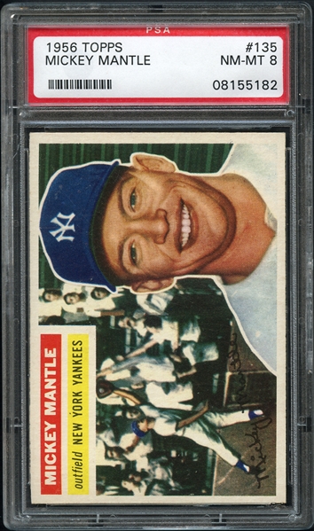 1956 Topps #135 Mickey Mantle PSA 8 NM-MT