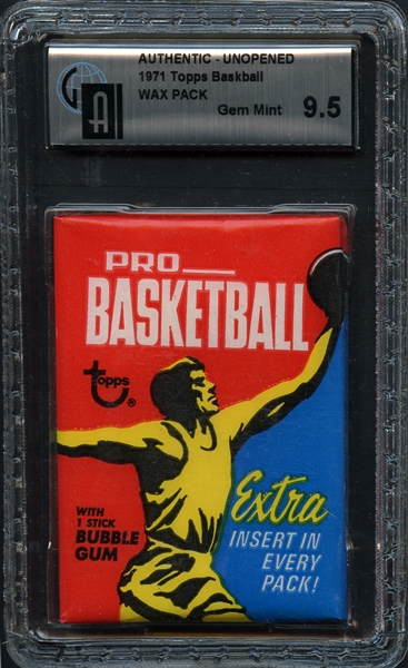 1971 Topps Basketball Wax Pack AUTHENTIC GAI 9.5 GEM MINT