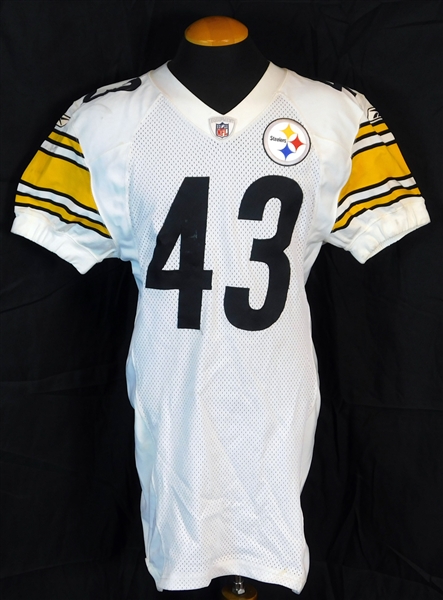 2008 Troy Polamalu Pittsburgh Steelers Game-Used and Double Signed Jersey-Also Worn in Head and Shoulders TV Commercial Sports Investors LOA