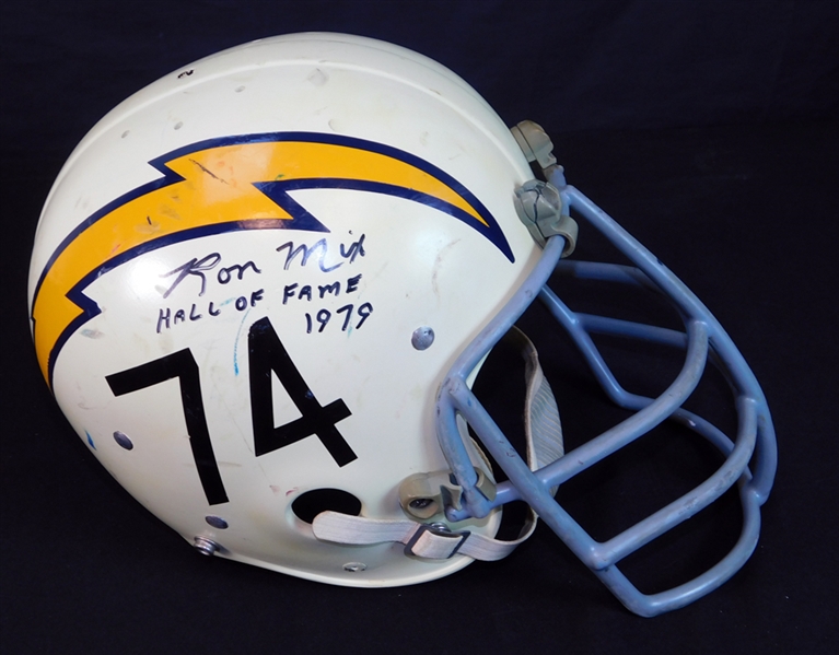 1960s Ron Mix San Diego Chargers Game-Used and Signed Helmet
