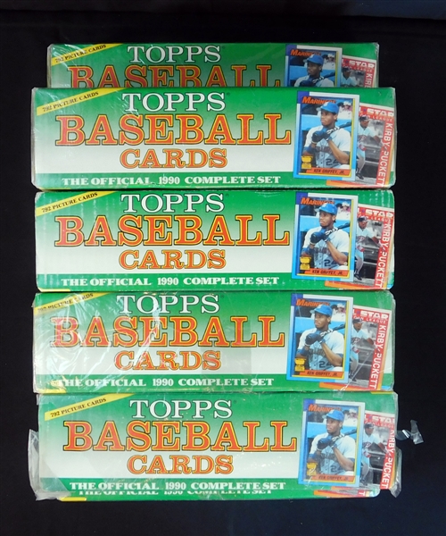 1990 Topps Baseball Group of (9) Complete Factory Sets