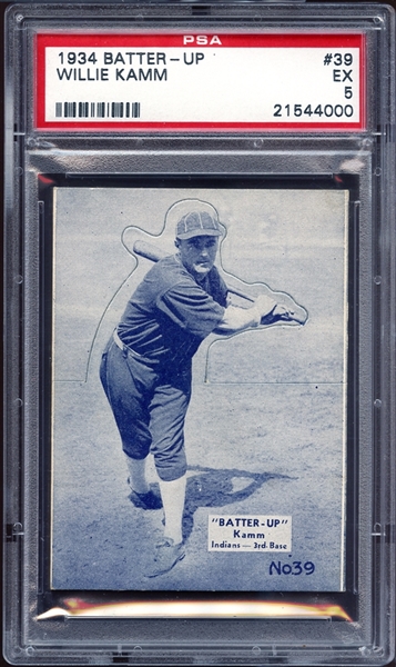 1934 Batter-Up #39 Willie Kamm PSA 5 EX