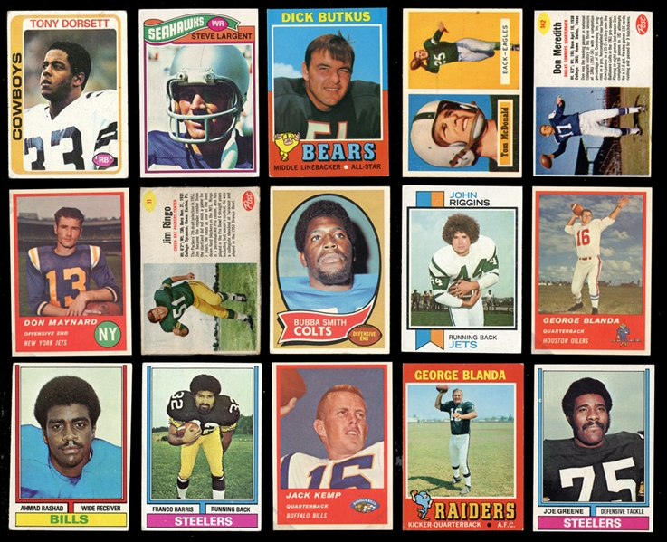 1950s-1980s Topps, Bowman and Fleer Football Large Collection of Over 1000 Cards