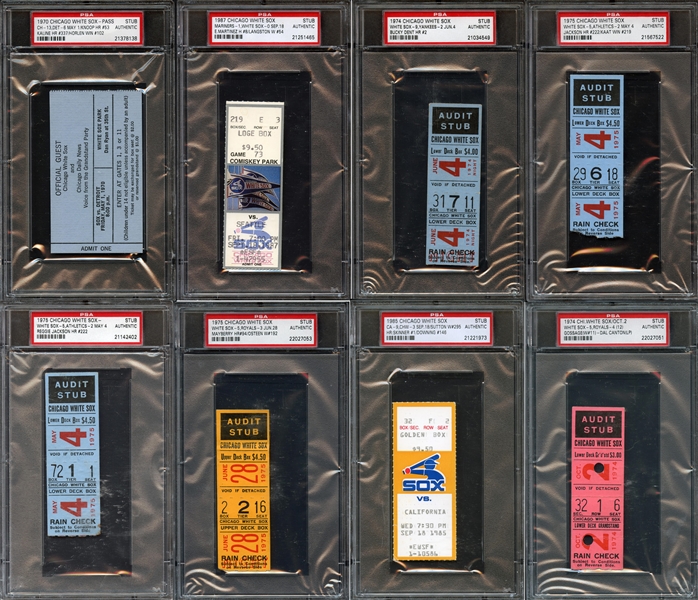 1970s-2000s White Sox Ticket Group of (35) All PSA Graded