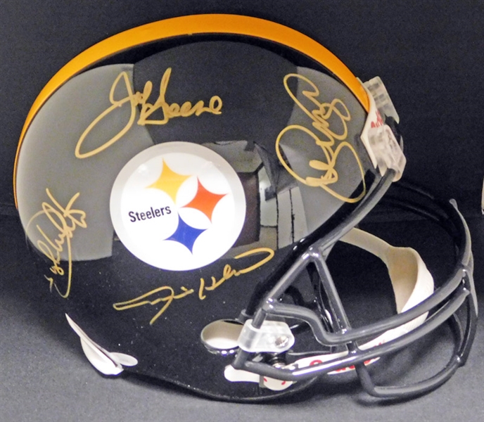 Pittsburgh Steelers "Steel Curtain" Multi-Signed Full Size Helmet with (4) Signatures JSA