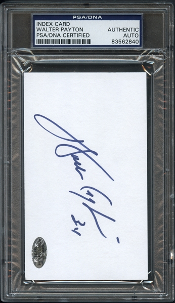 Walter Payton Signed Index Card PSA/DNA Certified AUTO AUTHENTIC