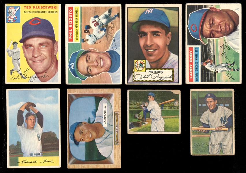 1948-56 Topps and Bowman Shoebox Collection of Over (100) with HOFers