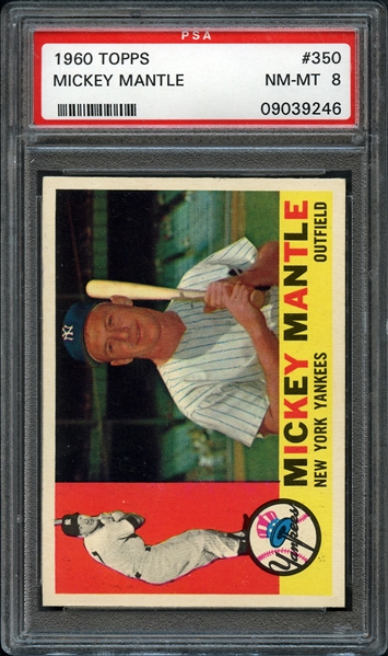 1960 Topps #350 Mickey Mantle PSA 8 NM-MT