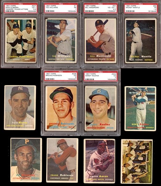 1957 Topps Baseball Complete Set with PSA Graded and Checklist 4/5