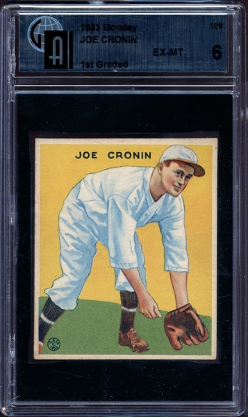 1933 Goudey #109 Joe Cronin GAI 6 EX/MT
