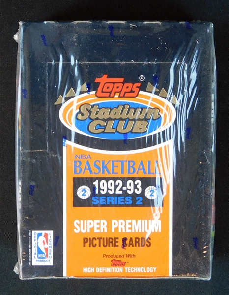 1992-93 Topps Stadium Club Basketball Series 2 Unopened Wax Box
