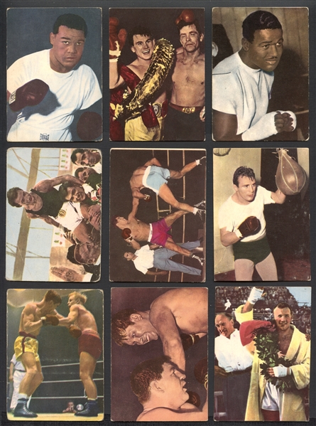 1958 Heinerle Boxing Group of (9) Different with Louis, Robinson, Schmelling/Muller