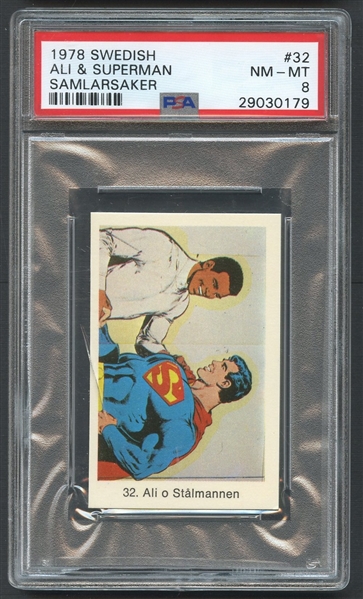 1978 Swedish #32 Muhammad Ali & Superman Samlarsaker PSA 8 NM-MT