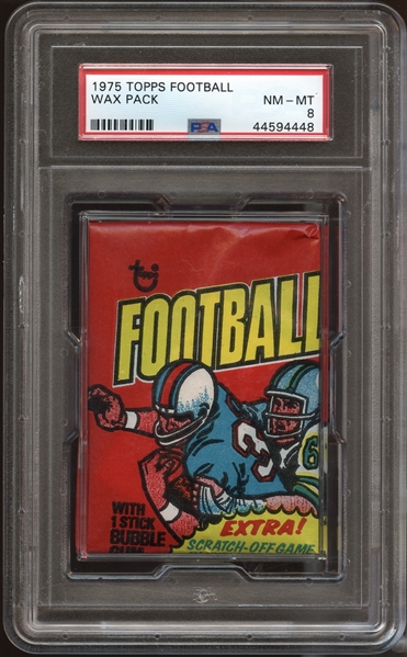 1975 Topps Football Unopened Wax Pack PSA 8 NM/MT