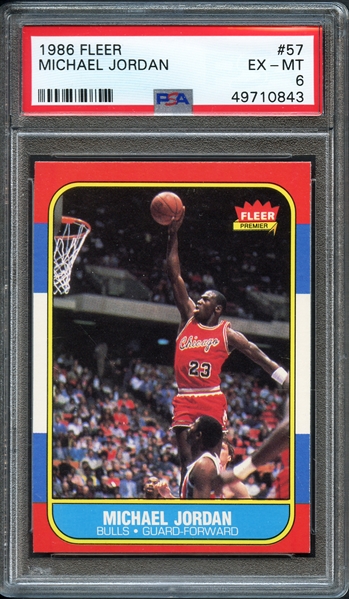 1986 Fleer #57 Michael Jordan PSA 6 EX-MT