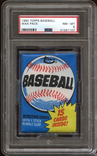 1980 Topps Baseball Unopened Wax Pack PSA 8 NM/MT