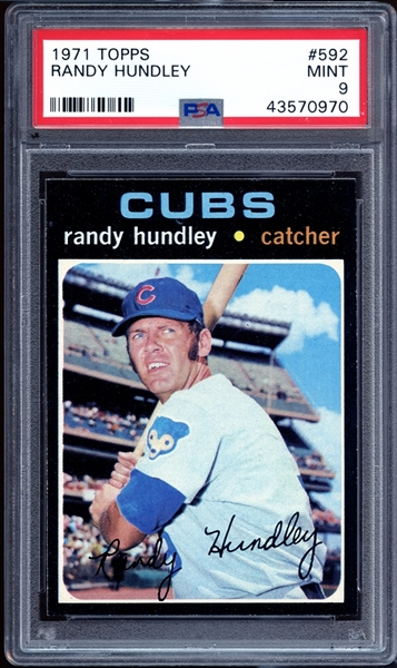 1971 Topps #592 Randy Hundley PSA 9 MINT