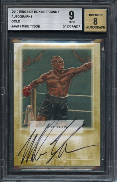 2010 Ringside Boxing Round 1 Autographs Gold Mike Tyson BGS 9 MINT 8 AUTO