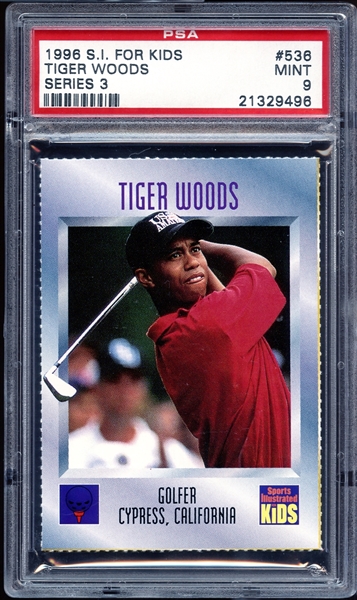 1996 SI For Kids Series 3 Tiger Woods PSA 9 MINT