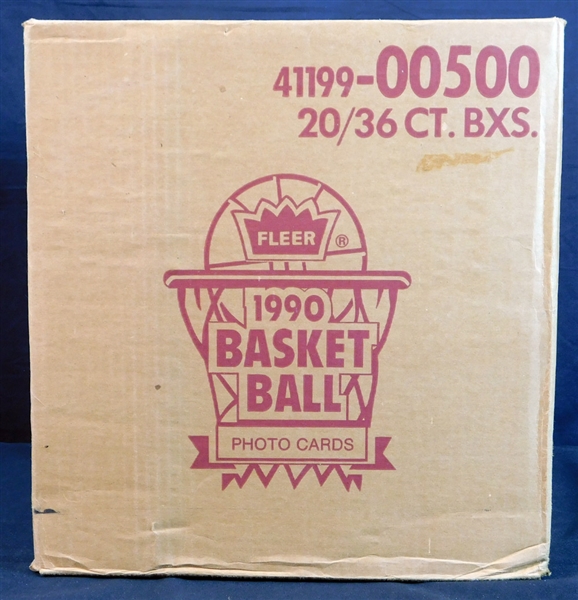1990 Fleer Basketball Unopened Wax Box Case