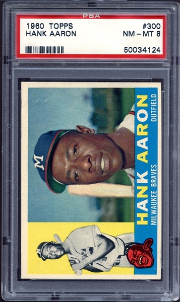 1960 Topps #300 Hank Aaron PSA 8 NM-MT