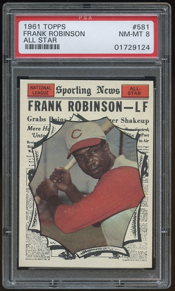 1961 Topps #581 Frank Robinson All Star PSA 8 NM-MT