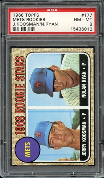 1968 Topps #177 Mets Rookie Stars Nolan Ryan PSA 8 NM-MT