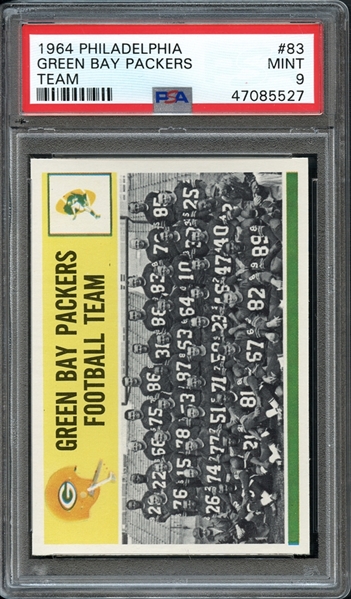 1964 Philadelphia Team #83 Green Bay Packers PSA 9 MINT 