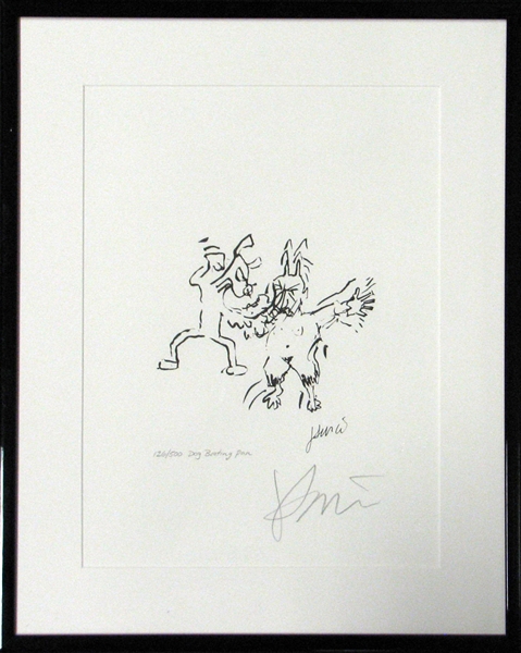 Jerry Garcia Signed "Dog Beating Pan" Lithographic Print 126/500 (J. Garcia c. 1992)